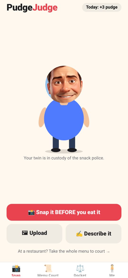 Snap screen with cartoon twin
